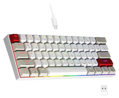 Obrázek produktu pro Herní klávesnice GM610, bezdrátová, 60%, mechanická, třívrstvé klávesy, spínače Red