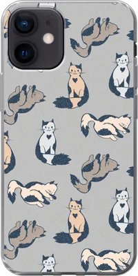 Produktbild von MuchoWow® Handyhülle Schutzhülle Hülle für Telefoonhoesje iPhone 12 Muster - Katze - Herz - Jungen - Mädchen - Kinder - Kind Silikon Softcase Handy Hülle - Schutzhülle