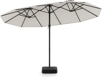 Produktbild von KOMFOTTEU Doppelsonnenschirm 443 x 265 cm mit Ständer, Doppelschirm faltbar mit Kurbel, Sonnenschirm mit 12 robusten Schirmrippen,Terrassenschirm groß