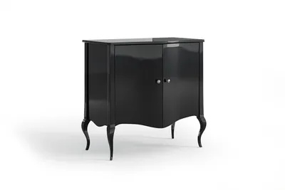 Produktbild von PREMIUM Kommode LUIS 120 cm Schwarz Hochglanz mit Türen HANDGEMACHT