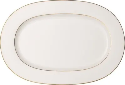 Obrázok produktu pre Villeroy & Boch Anmut Gold, servírovací tanier, Porcelán, Zlato, Biela, Oválny, 410 mm, 1,39 kg