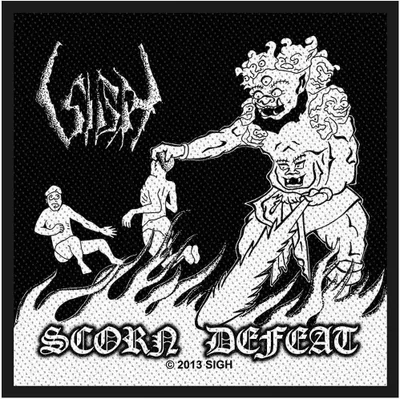 Immagine prodotto di Sigh - Taglia standard - Toppa "Scorn Defeat" - Poliestere RO8455 (Taglia unica) (Nero/Bianco)