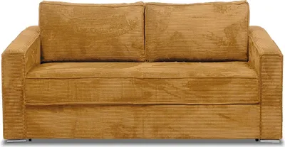 Produktbild von Schlafsofa mit Matratze 4-Sitzer - Cord - Senfgelb - Liegefläche 160 cm - Matratze 14 cm - LORETO