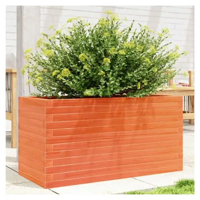 Produktbild von Pflanzkübel Wachsbraun 90x40x45,5 cm aus massivem Kiefernholz