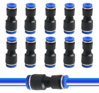 Productafbeelding van 10 stuks 8 mm x 6 mm pneumatische verbindingen, snelkoppeling persluchtslang