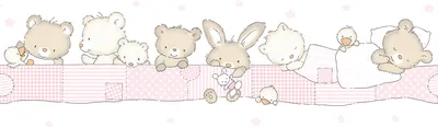 Produktbild von Sanders & Sanders selbstklebende Tapetenbordüre Tiere Braun und Rosa 500 x 16 cm