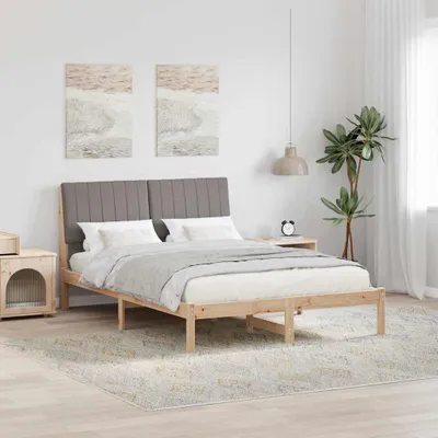 Obrázok produktu pre Maison Exclusive – posteľový rám s čelom, hnedý, 135 x 190 cm, masívne borovicové drevo