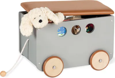 Image de Coffre à jouets à roulettes 'Jim', gris