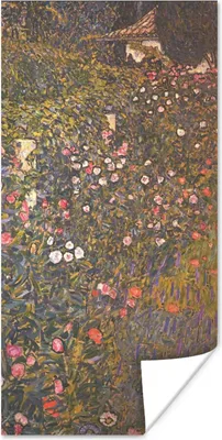 Produktbild von MuchoWow® Poster Italienische Gartenbaulandschaft - Gustav Klimt 60x120 cm - Wandschmuck