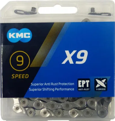 Image de Chaîne KMC 10 x X9 EPT 1/2" x 11/128" 114 maillons 6,6 mm 9 vitesses
