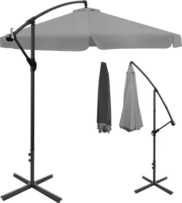 Zdjęcie produktu dla Składany parasol ogrodowy 350 cm XXL pokrowiec grafitowy 8-ramienny