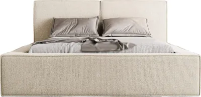 Produktbild von FEDVE Polsterbett Lesti aus Bouclé-Stoff 180x200 cm, Cremeweiß