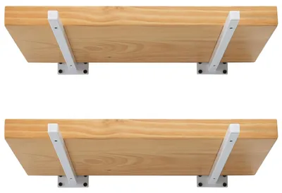 4 Regalträger 35 cm Metall Weiß Wandmontage