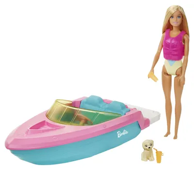 Image de Poupée Barbie MATTEL + ensemble bateau à moteur GRG30