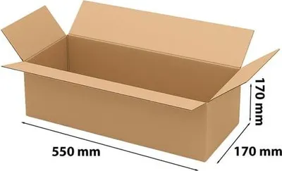 Obrázok produktu pre Skladací kartón Kartónová krabica Kartón 550 x 170 x 170 mm