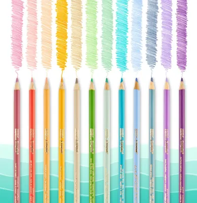 Image de Crayons de couleur, paquet de 12, traits nets, taille facile