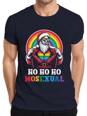 Immagine prodotto di Maglietta da uomo Ho Ho Ho Hosexual LGBTQ Santa - Christmas Gift, Navy, M