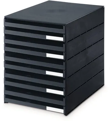 Produktbild von styro 8002-90 Schubladenbox styroval PRO schwarz DIN C4 mit 10 Schubladen