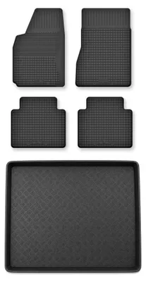 Productafbeelding van Rubberen automatten + kofferbakmat voor Mercedes-Benz ML W163 1998-2005 – 5-delig, zwart, op maat – Wielganizator Semi-Universal