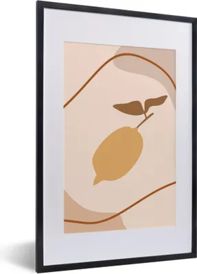Produktbild von MuchoWow® Gerahmtes Poster Sommer - Zitrone - Pastell 40x60 cm - Poster mit Schwarzem Bilderrahmen Wandposter Rahmen Foto Bilder - Poster in Rahmen
