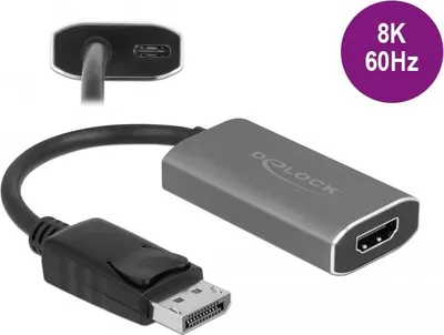 Obrázok produktu pre DeLOCK 63118, 0,2 m, DisplayPort, Typ HDMI (štandard), Samec, Samica, Priamy