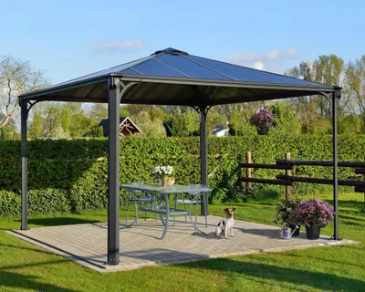 Image de Gazébo tonnelle 13m² gris anthracite - Palram - 702780 - palermo 3600