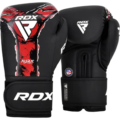 Image de RDX Sports GANT DE BOXE AURA F17 NOIR ROUGE - 16oz