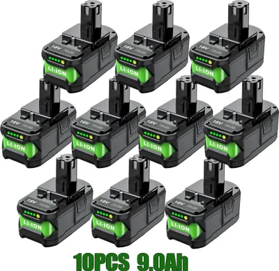 Obrázek produktu pro 18V akumulátor pro elektrické nářadí – náhradní akumulátor – kapacita 9,0 Ah – Li-Ion – kompatibilní s P108 – sada 10 kusů – barva šedá