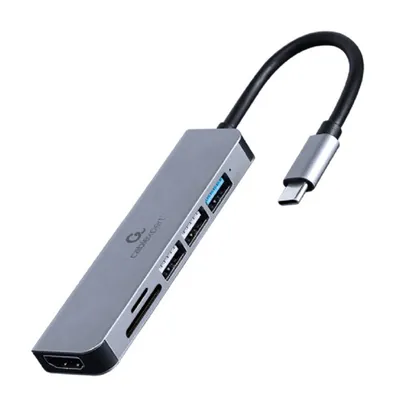 Produktbild von gembird USB Typ-C 6-in-1 Multi-Port Adapter