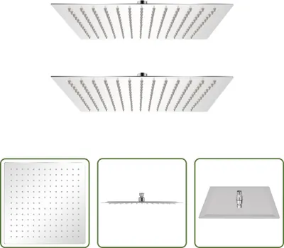 Immagine prodotto di The Living Store Soffioni doccia a pioggia 2 pz. Acciaio inox 30 x 30 cm