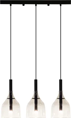 Zdjęcie produktu dla Żyrandol BOTOR czarny 3xG9x2,5W szkło wym:179x53x15cm IP20 Shilo