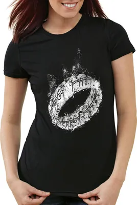 Produktbild von style3 Der Eine Ring Damen T-Shirt Fantasy, Farbe:Schwarz, Größe:XS
