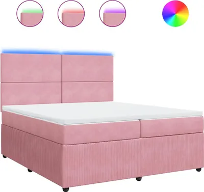 Produktbild von vidaXL Boxspringbett mit Matratze Rosa 200x200 cm Samt