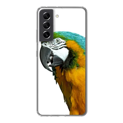 Produktbild von MuchoWow® Handyhülle Schutzhülle Hülle für Samsung Galaxy S21 FE Papagei - Vogel - Federn - Porträt Silikon Softcase Handy Hülle - Mobiltelefonhülle