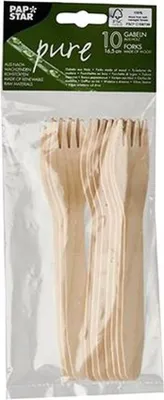 Produktbild von 150 Papstar Gabeln, Holz pure 16,5 cm 87670