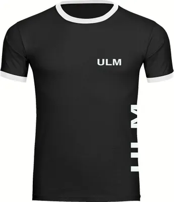 Produktbild von multifanshop Kontrast T-Shirt - Ulm - Brust & Seite, schwarz/weiß, Größe S