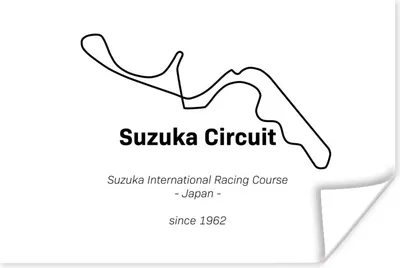 Produktbild von MuchoWow® Poster Formel 1 - Suzuka - Rennstrecke 60x40 cm - Schlafzimmerdekoration