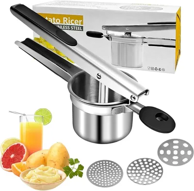 Produktbild von Kartoffelpresse Edelstahl Spätzlepresse Nudelpresse Spaghettieis Presse Retoo