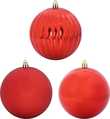 Produktbild von Weihnachtsbaumkugel Set XL 9 pcs Rot Kunststoff