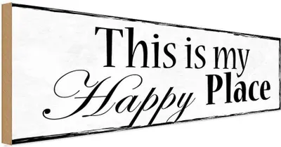 Produktbild von vianmo Holzschild 10x27 cm this is my Happy Place Dekoration