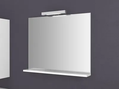 Beleuchteter Wandspiegel mit Ablage 80 cm weiß LED