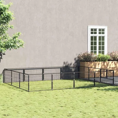Immagine prodotto di vidaXL Cuccia per cani nera 12 m² in acciaio