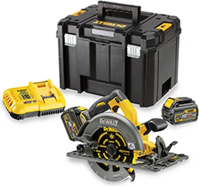 Produktbild von DeWALT DCS576T2 Akku Handkreissäge mit 2x 54V 6Ah XR FLEXVOLT Li-Ion Akkus und Schnellladegerät!