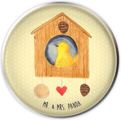 Produktbild von Mr. & Mrs. Panda Ablaufgarnitur Vogel Haus - Gelb Pastell - Geschenk, Familie, Waschbecken Stöpsel, Abflussstöpsel, Castle, waschbeckenstöpsel, stopfen, Zuhause, Wohnung