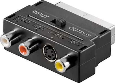 Produktbild von goobay 50123 - Adapter Euroconnector auf Composite Video und S-Video (Eingang und Ausgang, Euroconnector (21-polig), Farbe schwarz