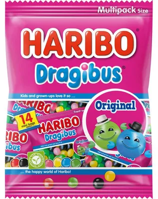 Obrázek produktu pro Haribo Dragibus Uitdeel 350 g – Barevná, měkká směs ovocných žvýkaček ke sdílení