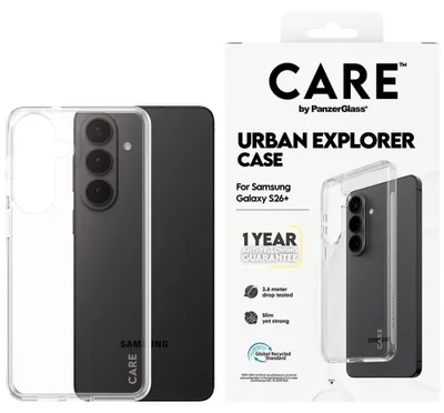 Obrázok produktu pre PanzerGlass CARE™ by ® Urban Explorer Case Transparent Samsung Galaxy S26+, Ochranný obal, Samsung, Samsung - Galaxy S26+, Priehľadná