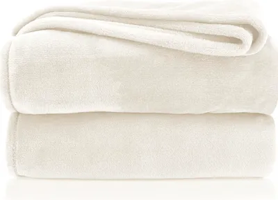 Produktbild von heimtexland ® Kuscheldecke SUPER SOFT Flanell Wohndecke XL Sofadecke Überwurf Uni Typ380 Creme 200 x 150 cm