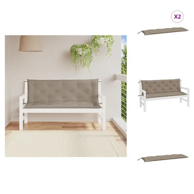 Immagine prodotto di vidaXL Cuscini per panca da giardino 2 pz. Taupe 150x50x7 cm Tessuto Oxford - Cuscino di seduta