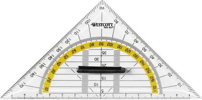Produktbild von WESTCOTT Geodreieck Hypotenuse: 140 mm mit Griff